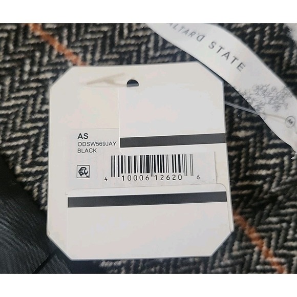 Altar'd State M NWT Black Herringbone Opal Plaid Peacoat Faux Shearling Academia - Picture 6 of 10